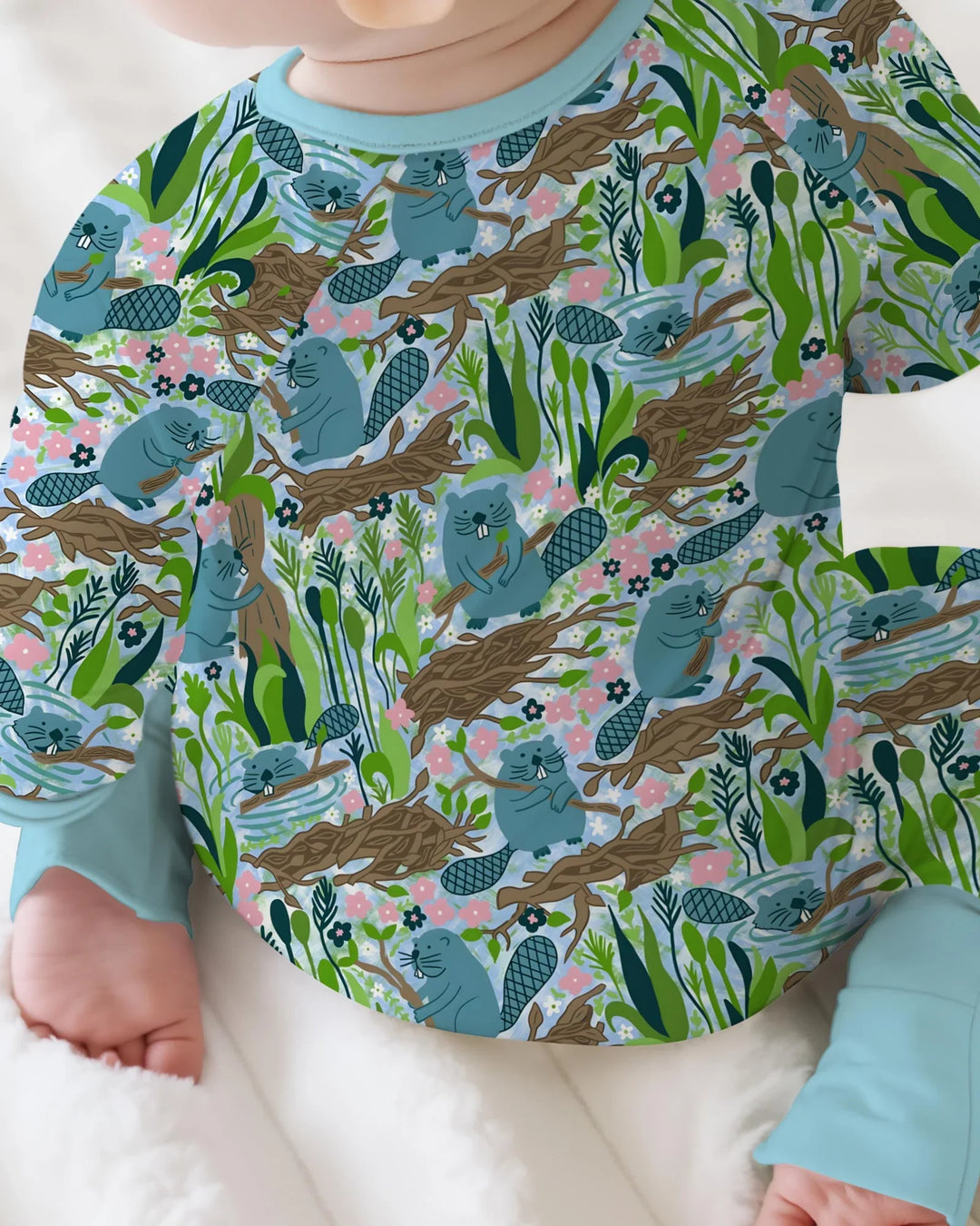 Gerippte Babykleidung mit individuellem Foto - Weich &amp; Skizzenhaft