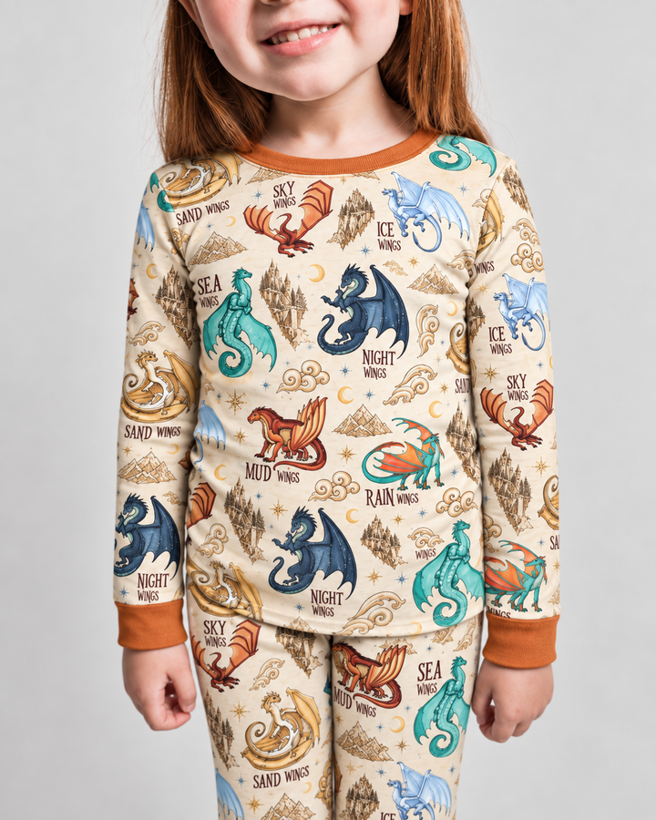 Elemental Dragons Bamboo Two Piece Long Sleeve Pajama Set
