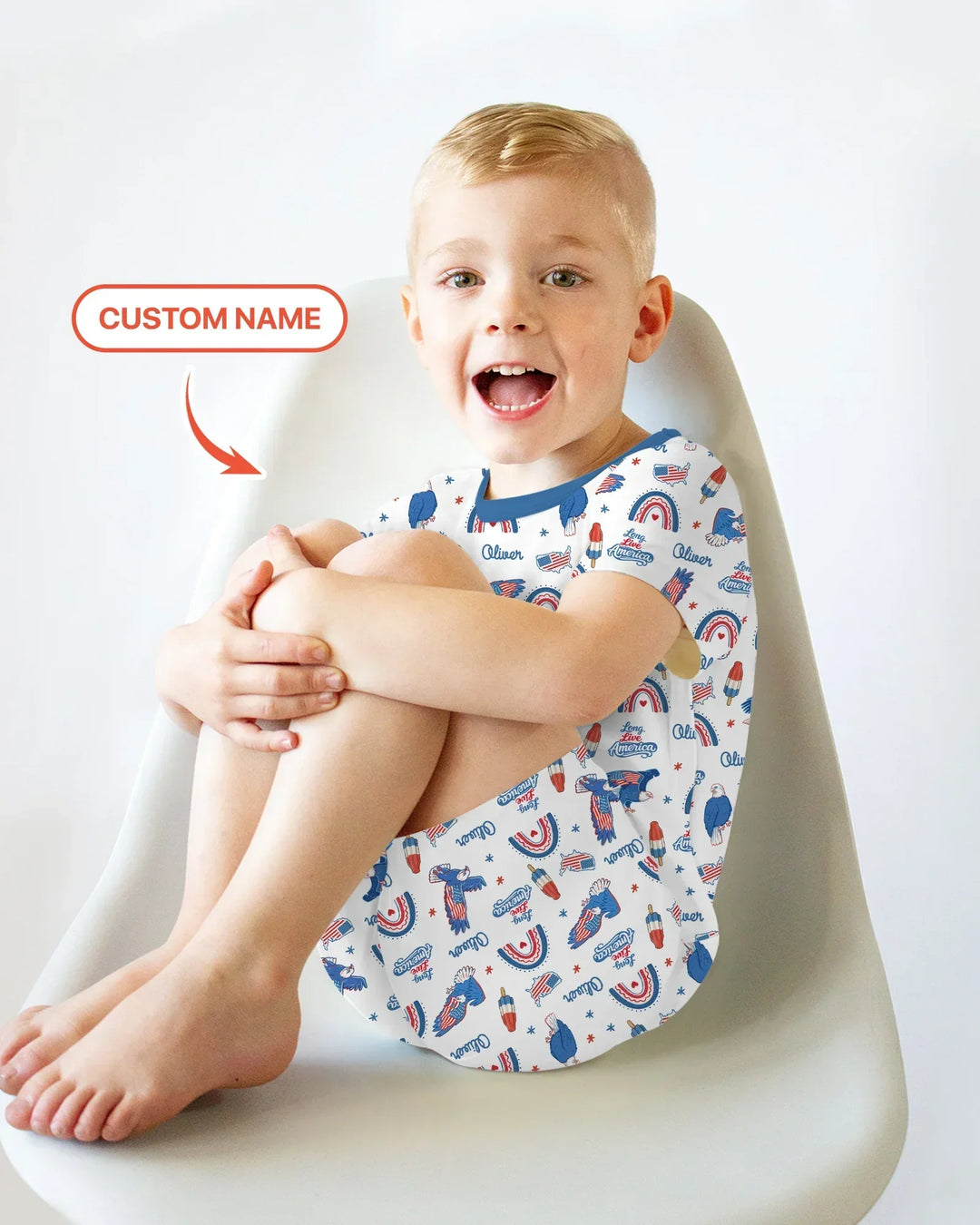 Zweiteiliges Pyjama-Set mit kurzen Ärmeln und Shorts im Sommer-Design