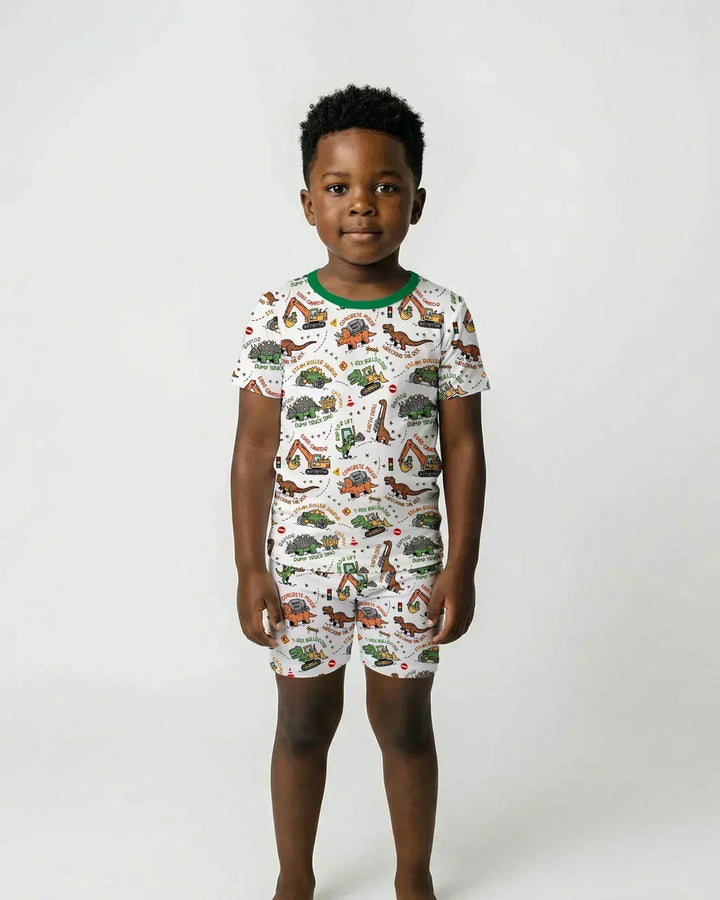 Template Zweiteiliges Pyjama-Set mit kurzen Ärmeln und Shorts