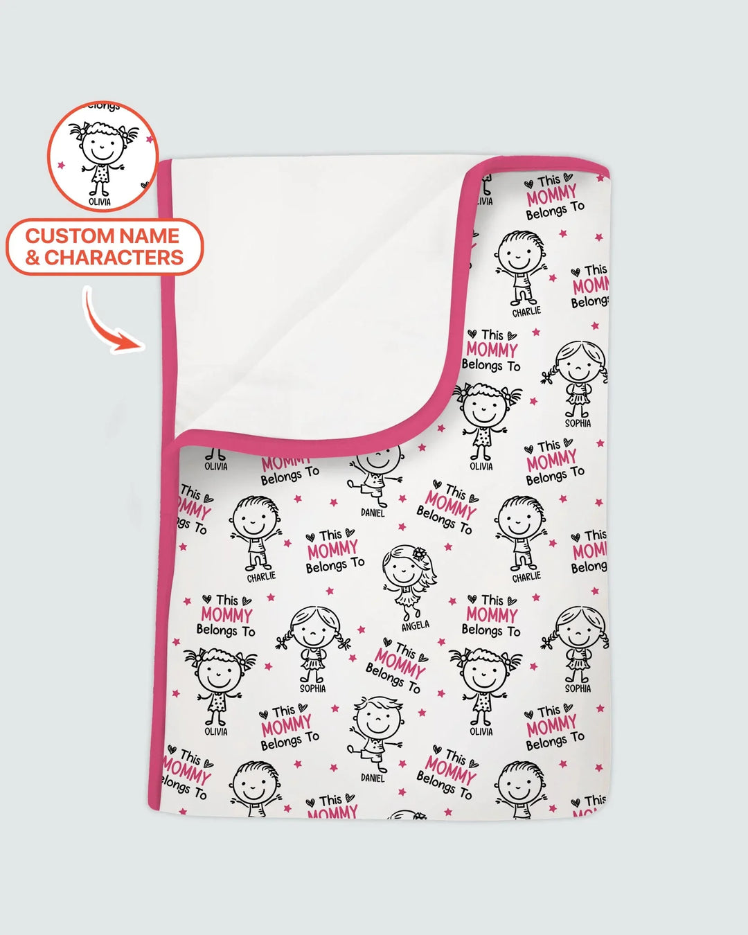 Custom Name "This Mommy Belongs To" Doodle Bamboo Blanket