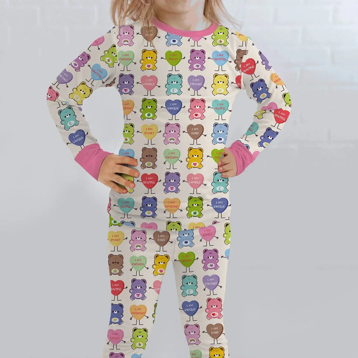 Zweiteiliges Langarm-Pyjama-Set mit Sommerfrüchten