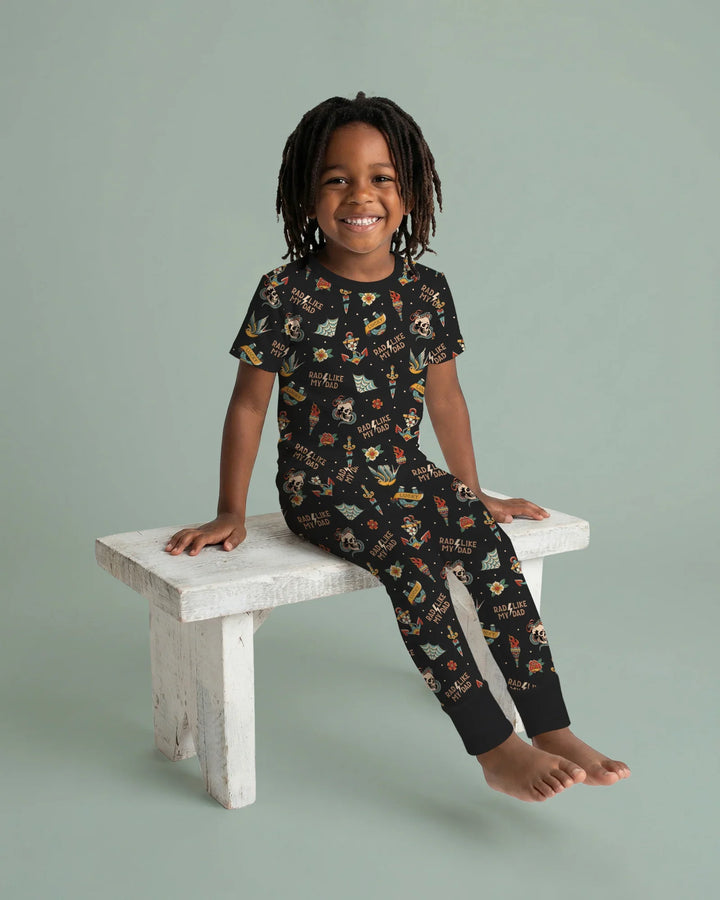 Zweiteiliges, kurzärmliges Pyjama-Set mit Marienkäfern