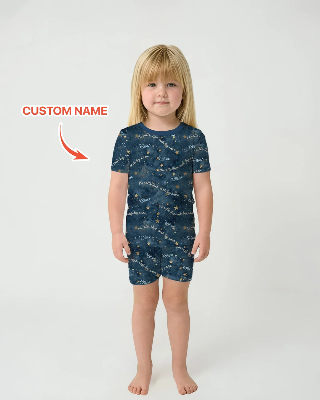 Called By Name — Personalized  Bamboo Two Piece Short Sleeve Shorts Pajama Set