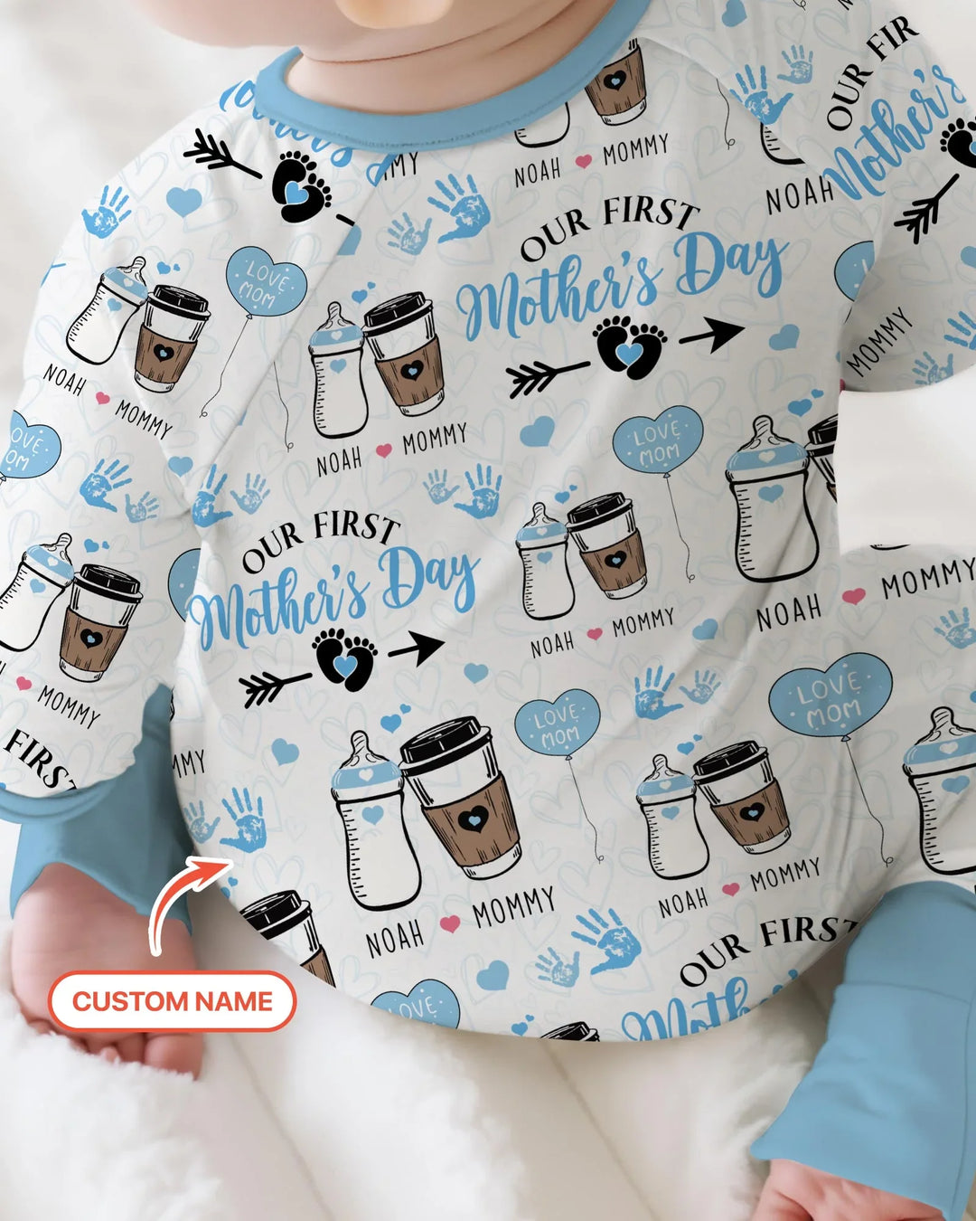 Gerippte Babykleidung mit individuellem Foto - Weich &amp; Skizzenhaft