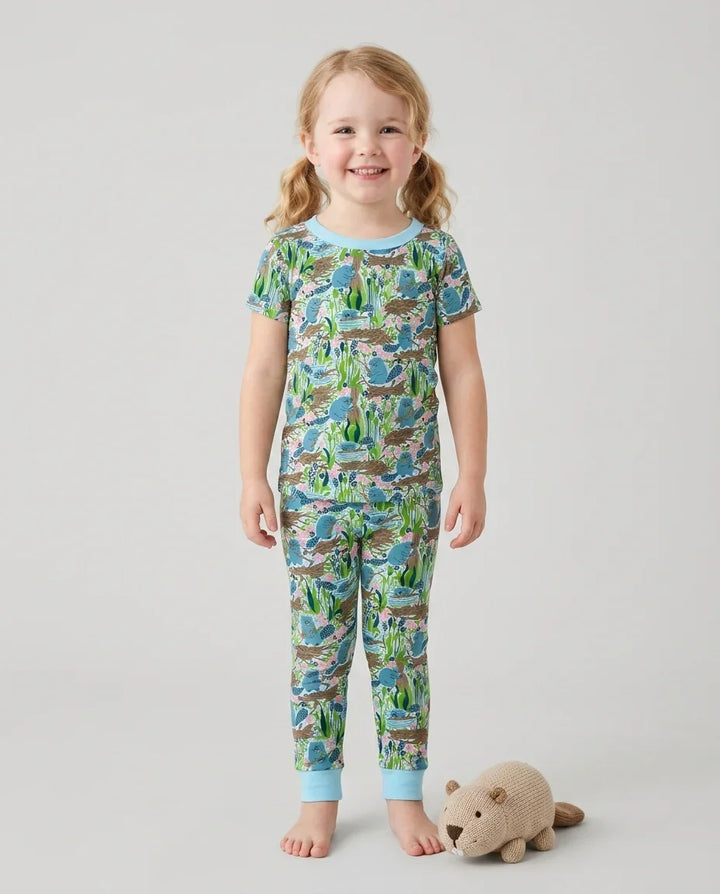 Little Dam Builders Bamboo Two Piece Short Sleeve Pajama Set