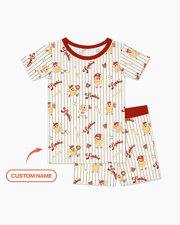 Zweiteiliges Pyjama-Set mit kurzen Ärmeln und Shorts im Sommer-Design