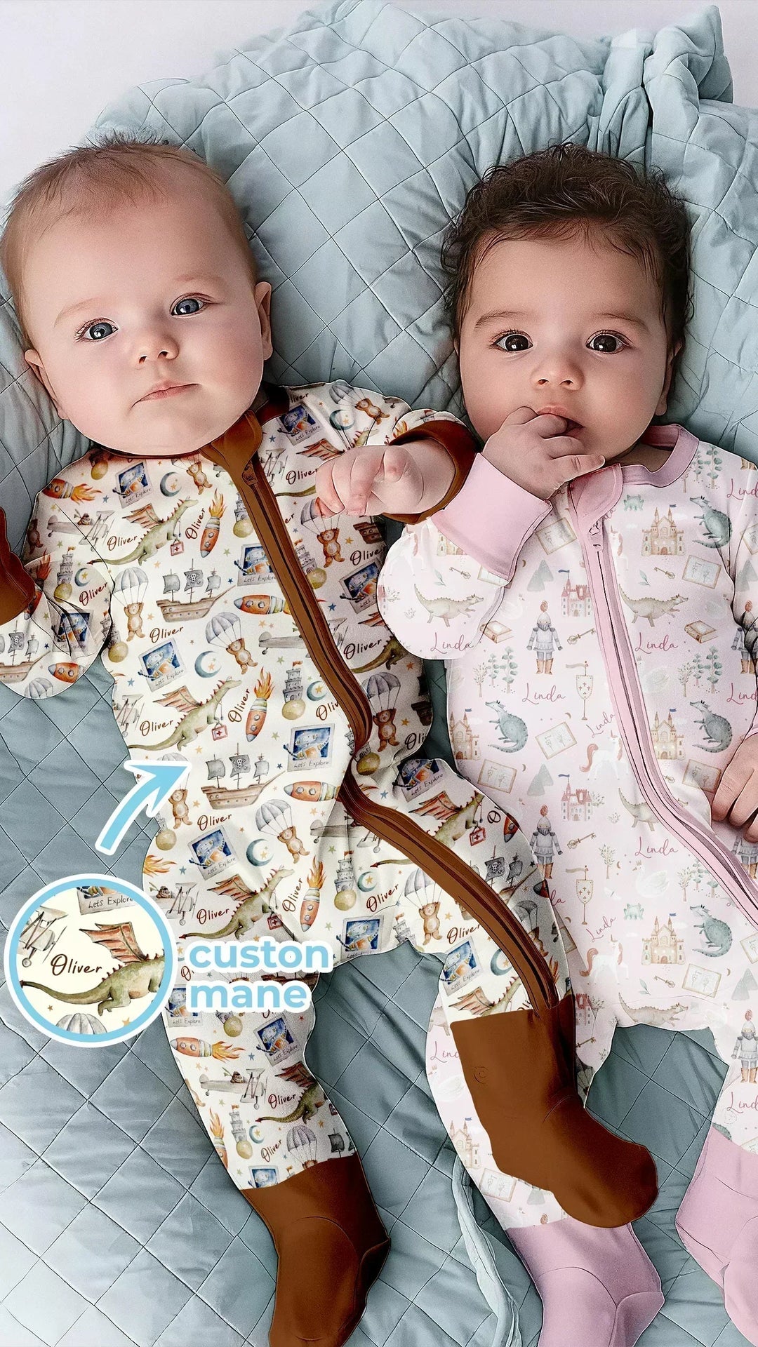 Gerippte Babykleidung mit individuellem Foto - Weich &amp; Skizzenhaft