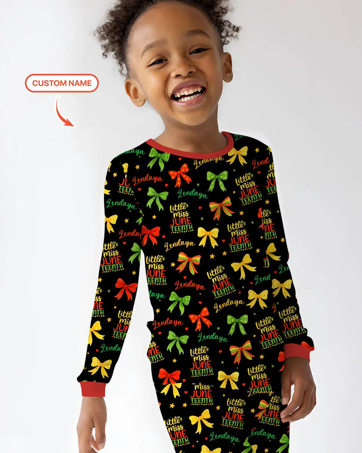 Little Miss Juneteenth Bamboo Two Piece Long Sleeve Pajama Set