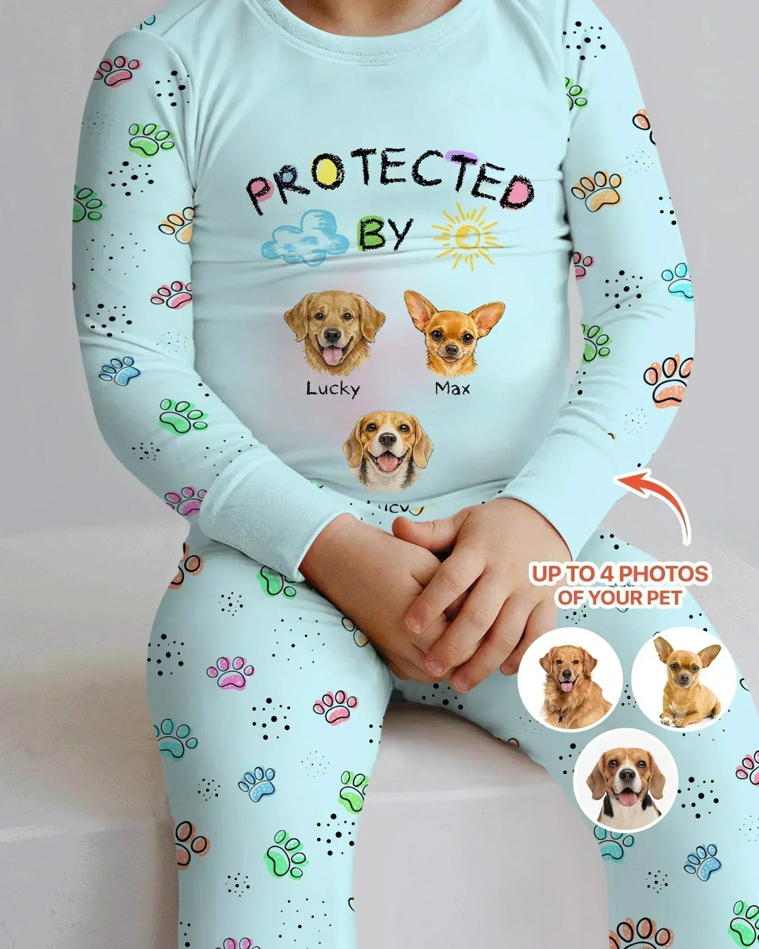 Zweiteiliges Langarm-Pyjama-Set mit Sommerfrüchten