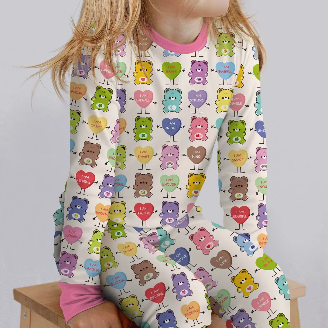Zweiteiliges Langarm-Pyjama-Set mit Sommerfrüchten