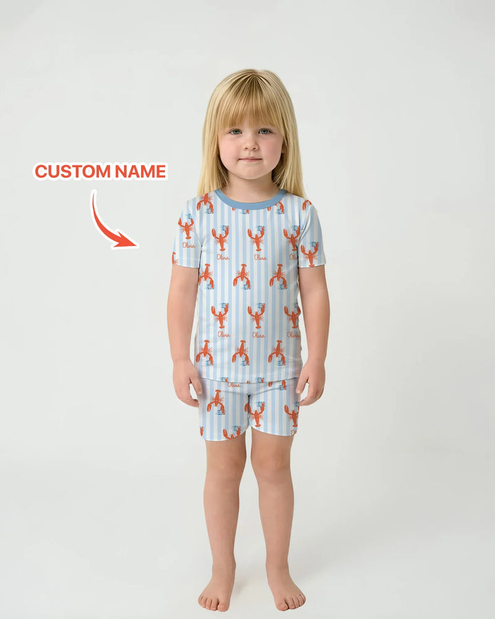 Zweiteiliges Pyjama-Set mit kurzen Ärmeln und Shorts im Sommer-Design