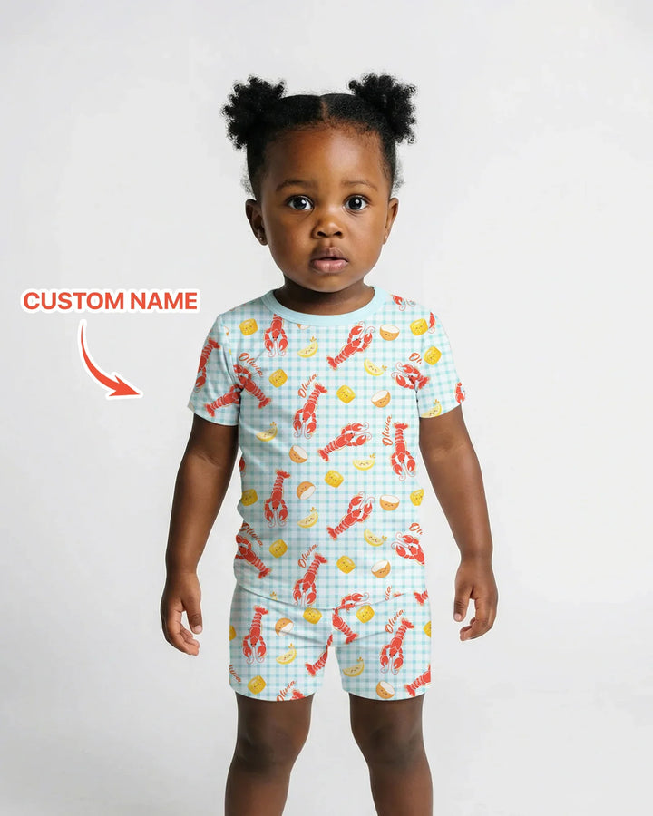 Zweiteiliges Pyjama-Set mit kurzen Ärmeln und Shorts im Sommer-Design