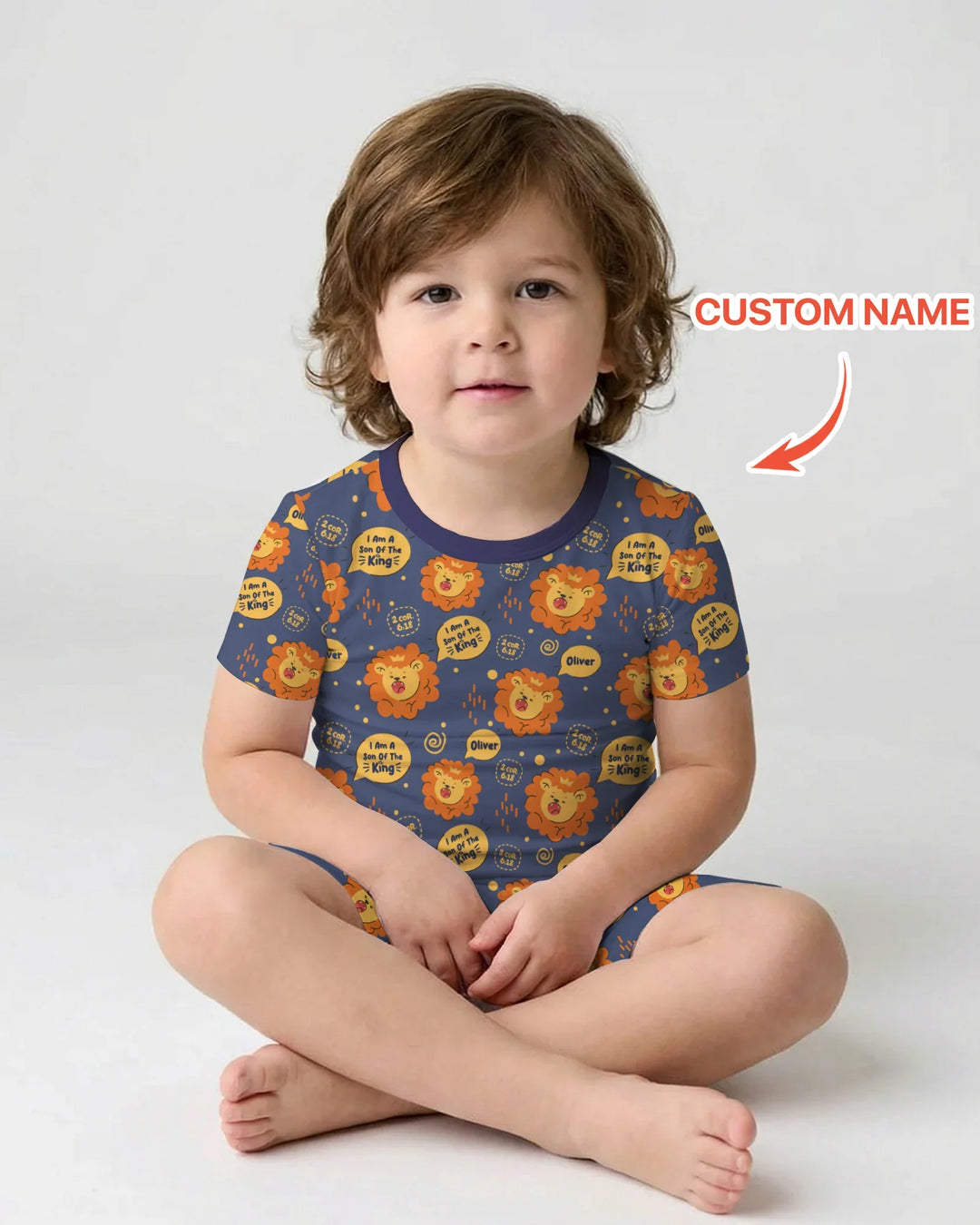 Zweiteiliges Pyjama-Set mit kurzen Ärmeln und Shorts im Sommer-Design