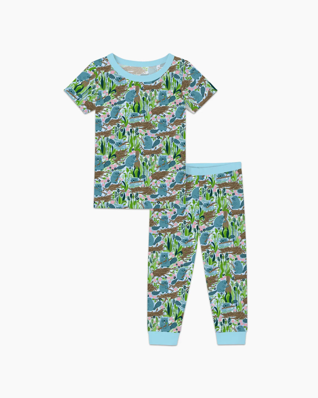 Little Dam Builders Bamboo Two Piece Short Sleeve Pajama Set