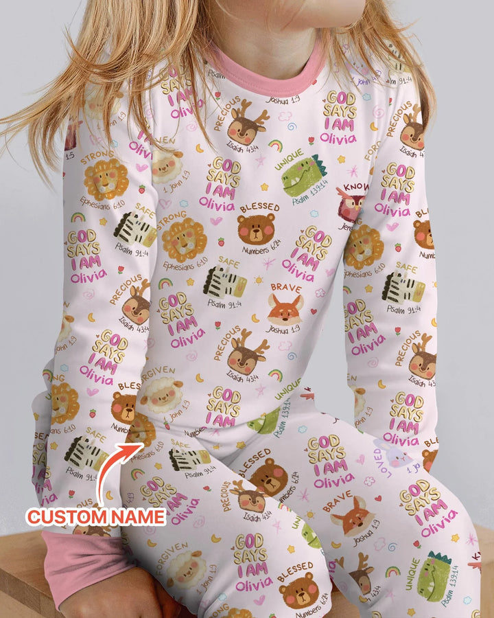 Zweiteiliges Langarm-Pyjama-Set mit Sommerfrüchten
