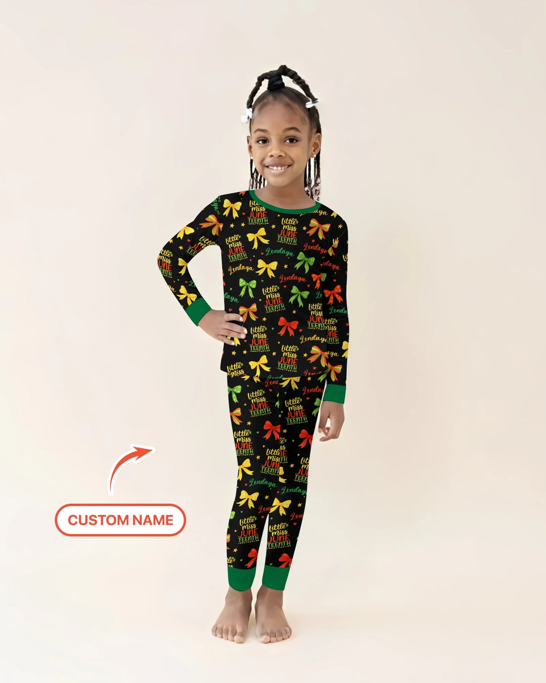 Little Miss Juneteenth Bamboo Two Piece Long Sleeve Pajama Set