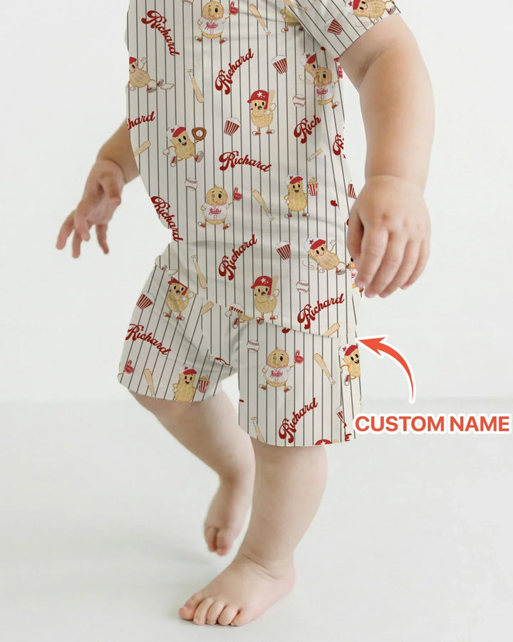 Zweiteiliges Pyjama-Set mit kurzen Ärmeln und Shorts im Sommer-Design