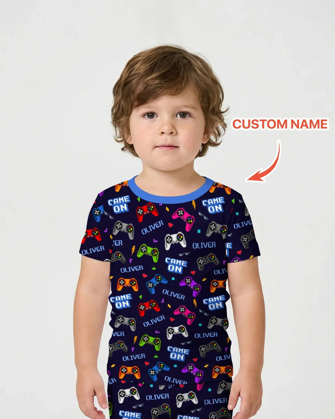 Zweiteiliges Pyjama-Set mit kurzen Ärmeln und Shorts im Sommer-Design