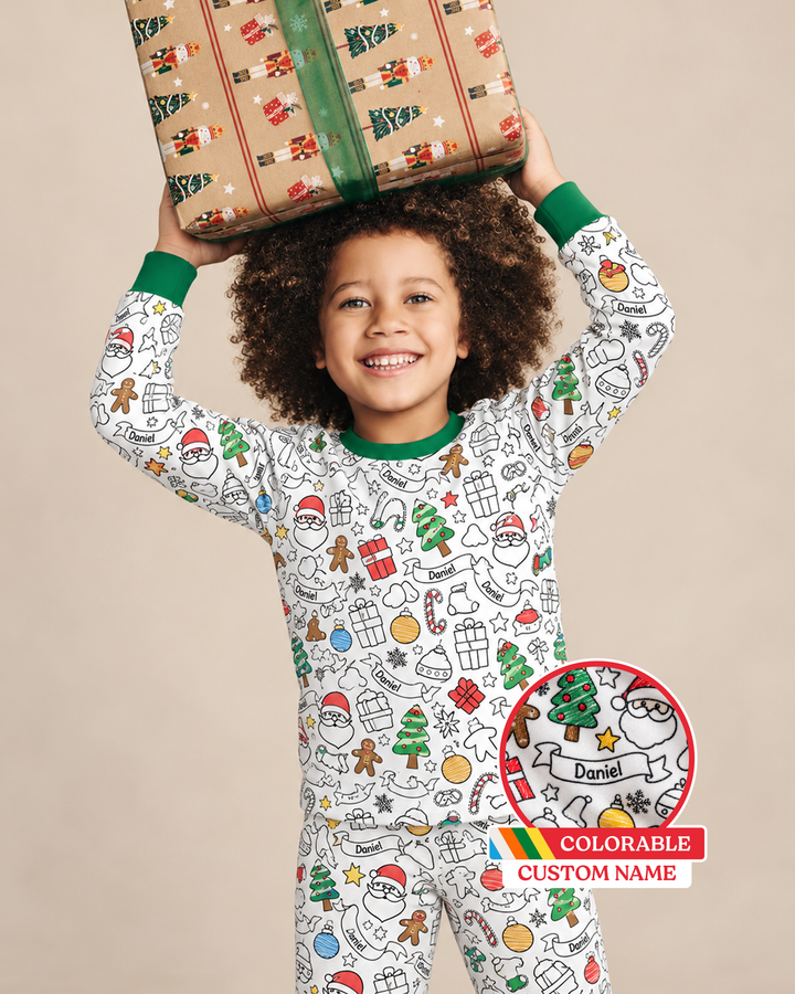 Zweiteiliges Langarm-Pyjama-Set mit Sommerfrüchten