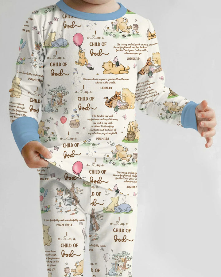 Zweiteiliges Langarm-Pyjama-Set mit Sommerfrüchten