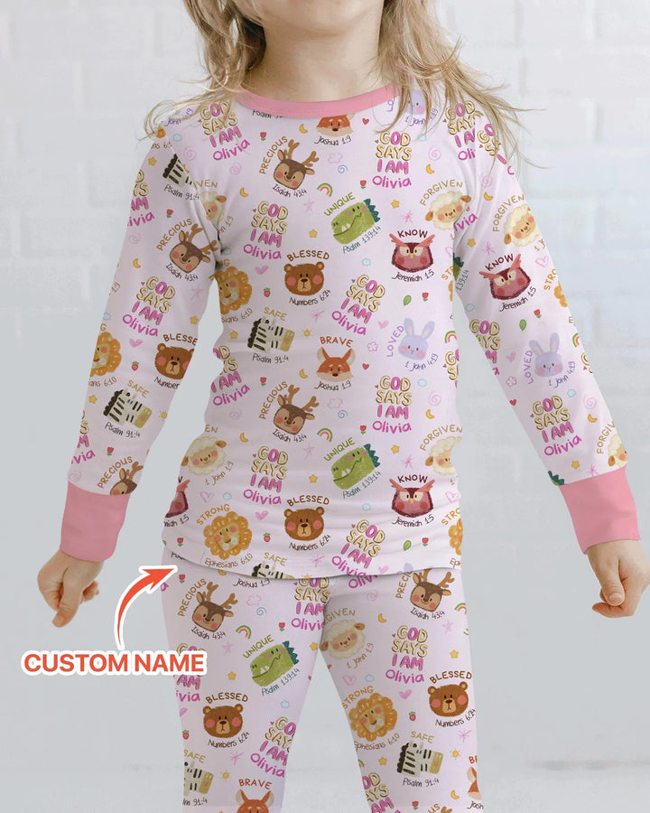 Zweiteiliges Langarm-Pyjama-Set mit Sommerfrüchten
