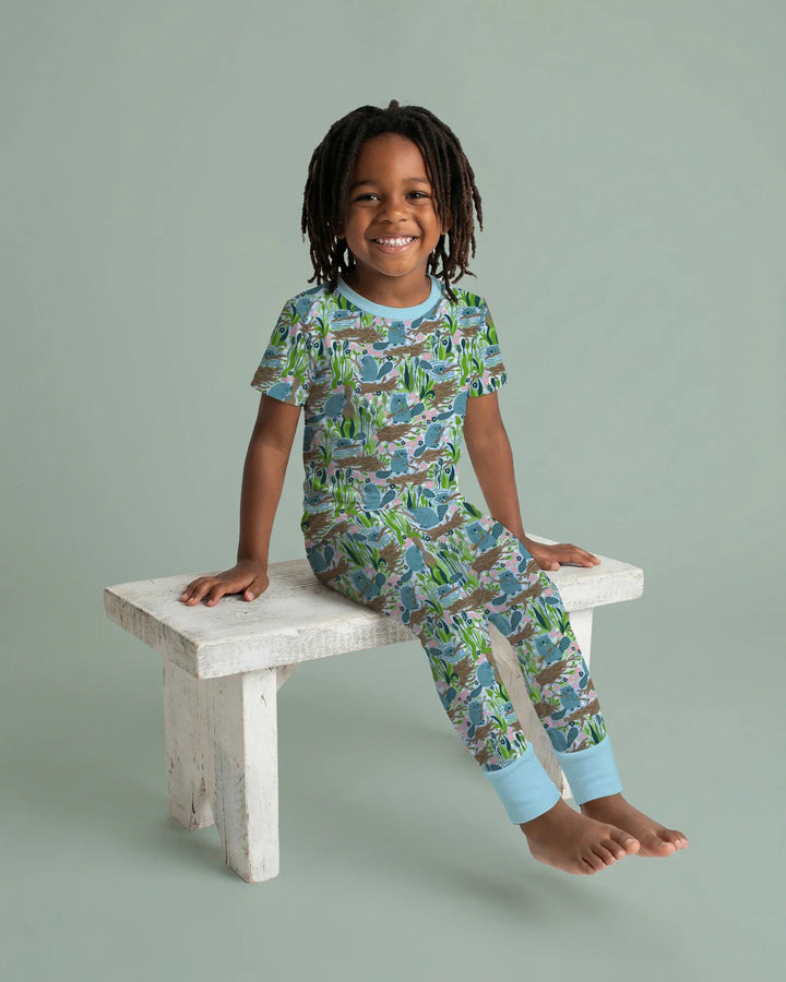 Little Dam Builders Bamboo Two Piece Short Sleeve Pajama Set