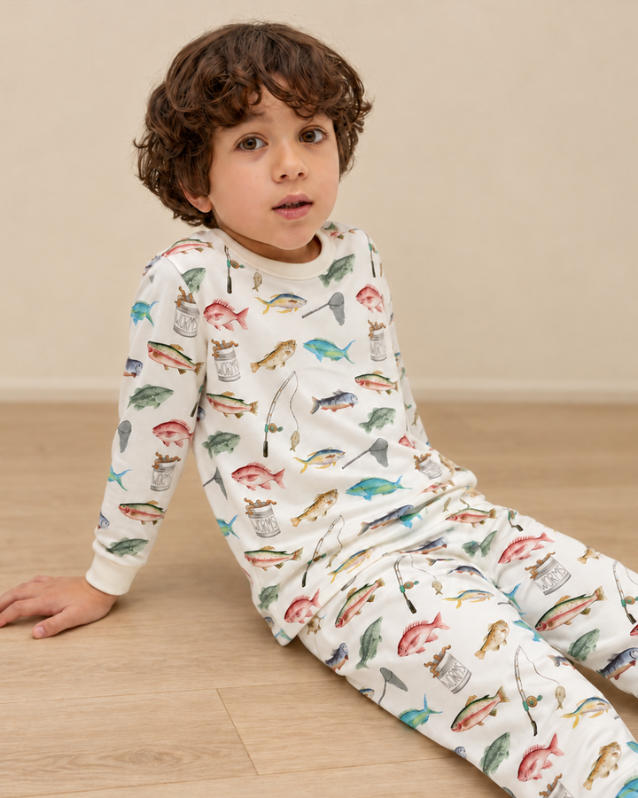 Gone Fishing Bamboo Two Piece Pajama Set