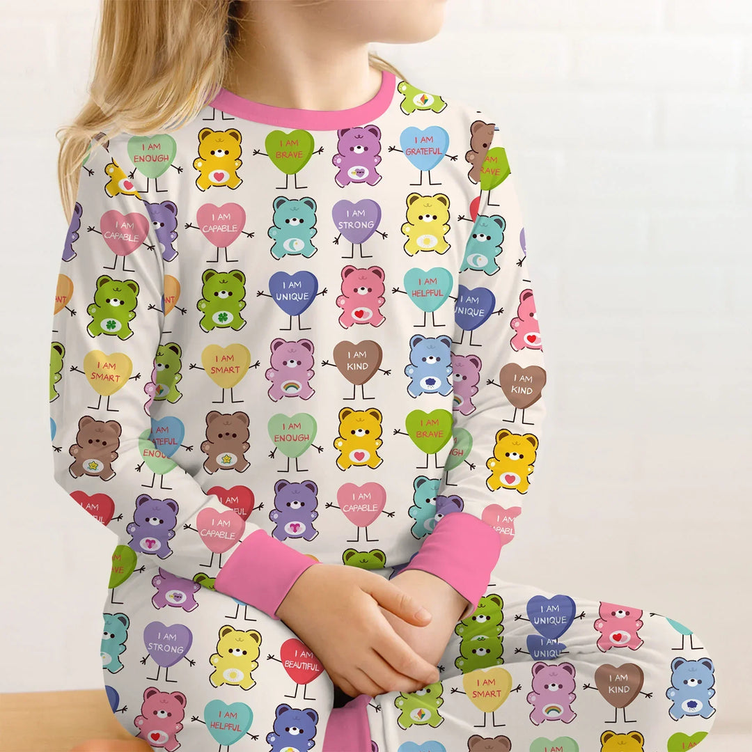Zweiteiliges Langarm-Pyjama-Set mit Sommerfrüchten