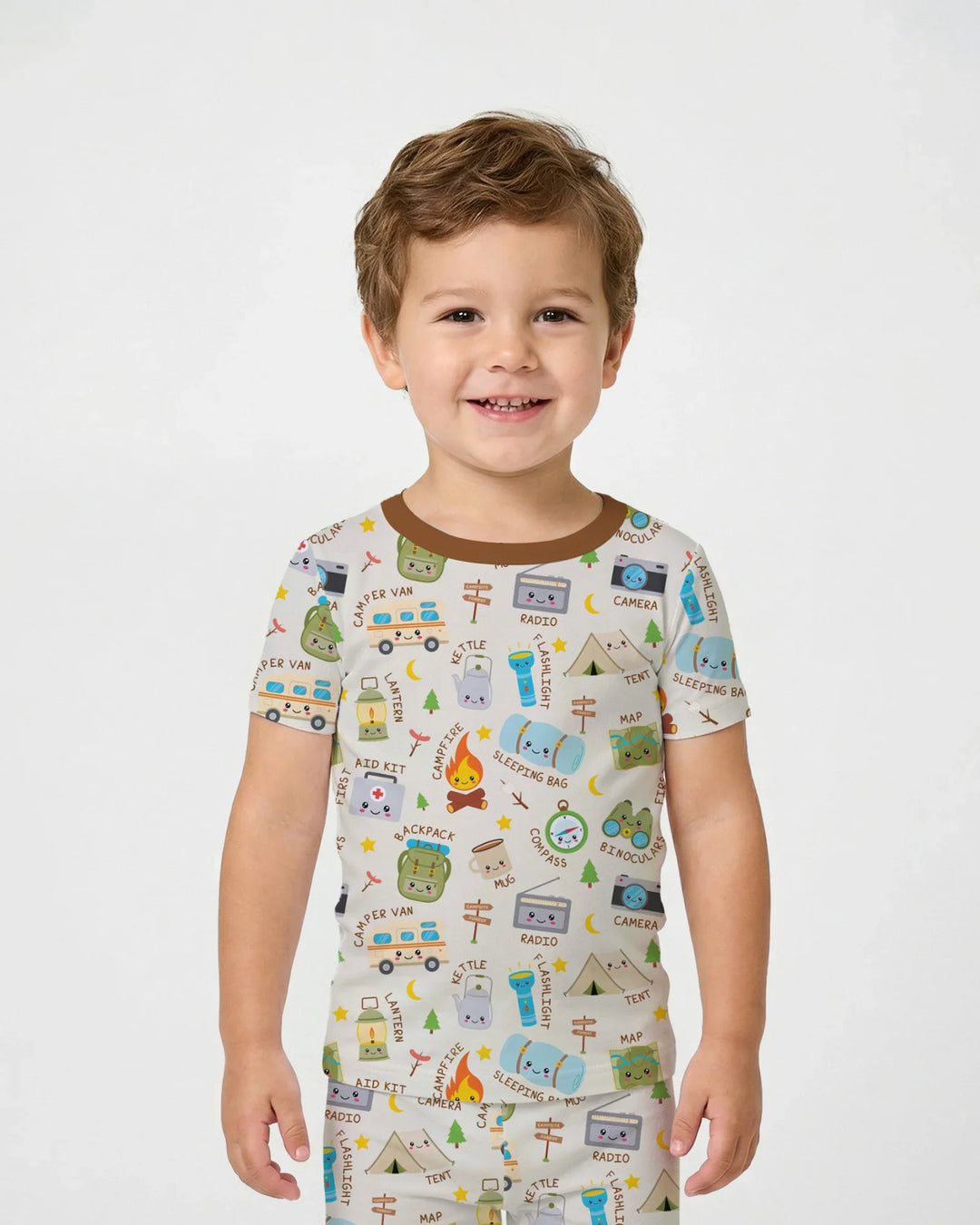 Little Camp Adventure Family Matching Two Piece Short Sleeve Pajama Set