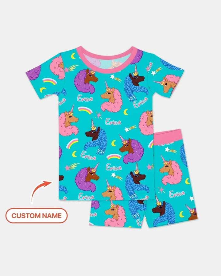 Zweiteiliges Pyjama-Set mit kurzen Ärmeln und Shorts im Sommer-Design