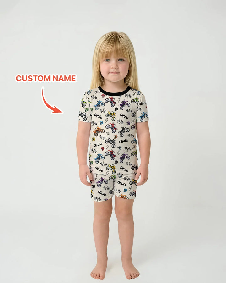 Zweiteiliges Pyjama-Set mit kurzen Ärmeln und Shorts im Sommer-Design