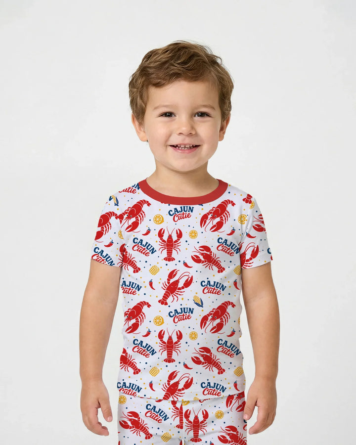 Zweiteiliges, kurzärmliges Pyjama-Set mit Marienkäfern