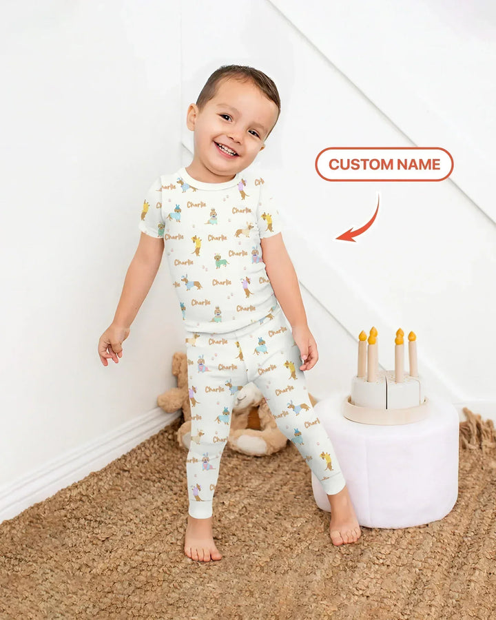 Zweiteiliges, kurzärmliges Pyjama-Set mit Marienkäfern