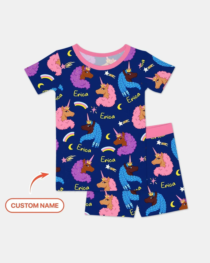 Zweiteiliges Pyjama-Set mit kurzen Ärmeln und Shorts im Sommer-Design