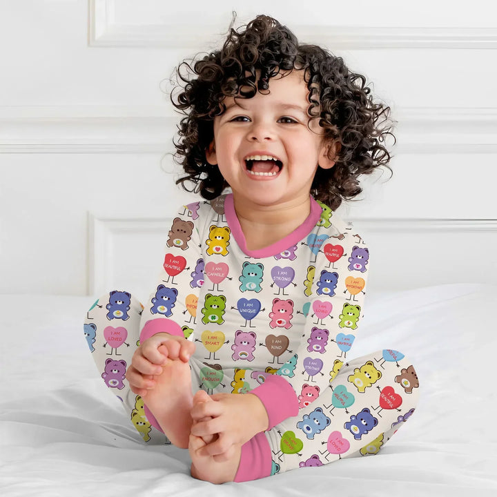 Zweiteiliges Langarm-Pyjama-Set mit Sommerfrüchten