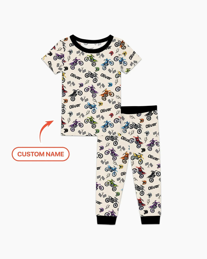 Zweiteiliges, kurzärmliges Pyjama-Set mit Marienkäfern