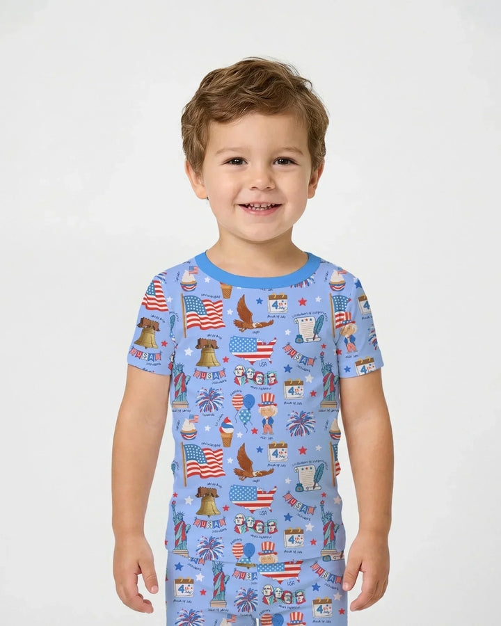 Zweiteiliges, kurzärmliges Pyjama-Set mit Marienkäfern
