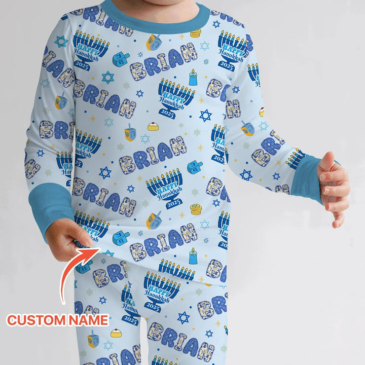 Zweiteiliges Langarm-Pyjama-Set mit Sommerfrüchten