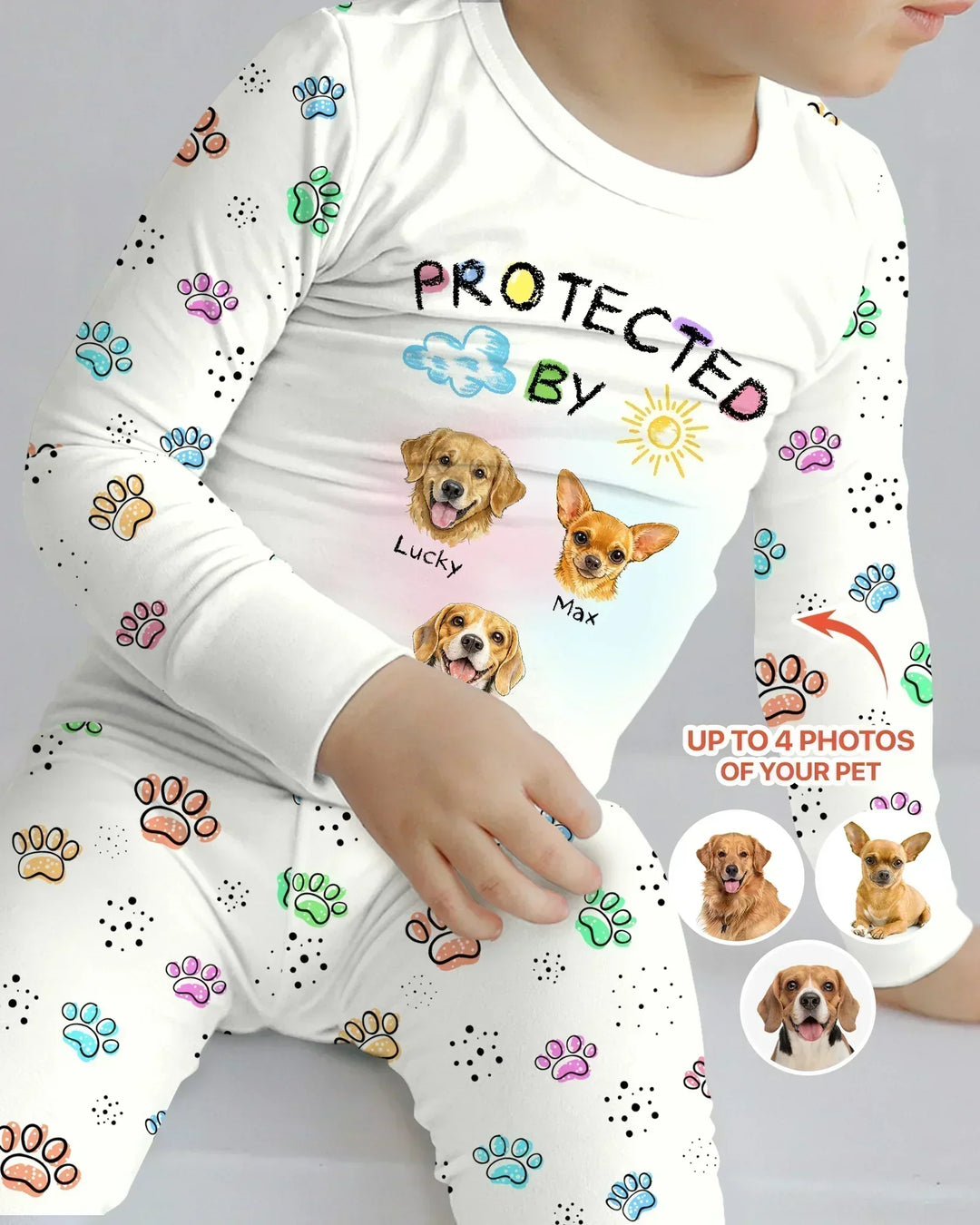 Zweiteiliges Langarm-Pyjama-Set mit Sommerfrüchten