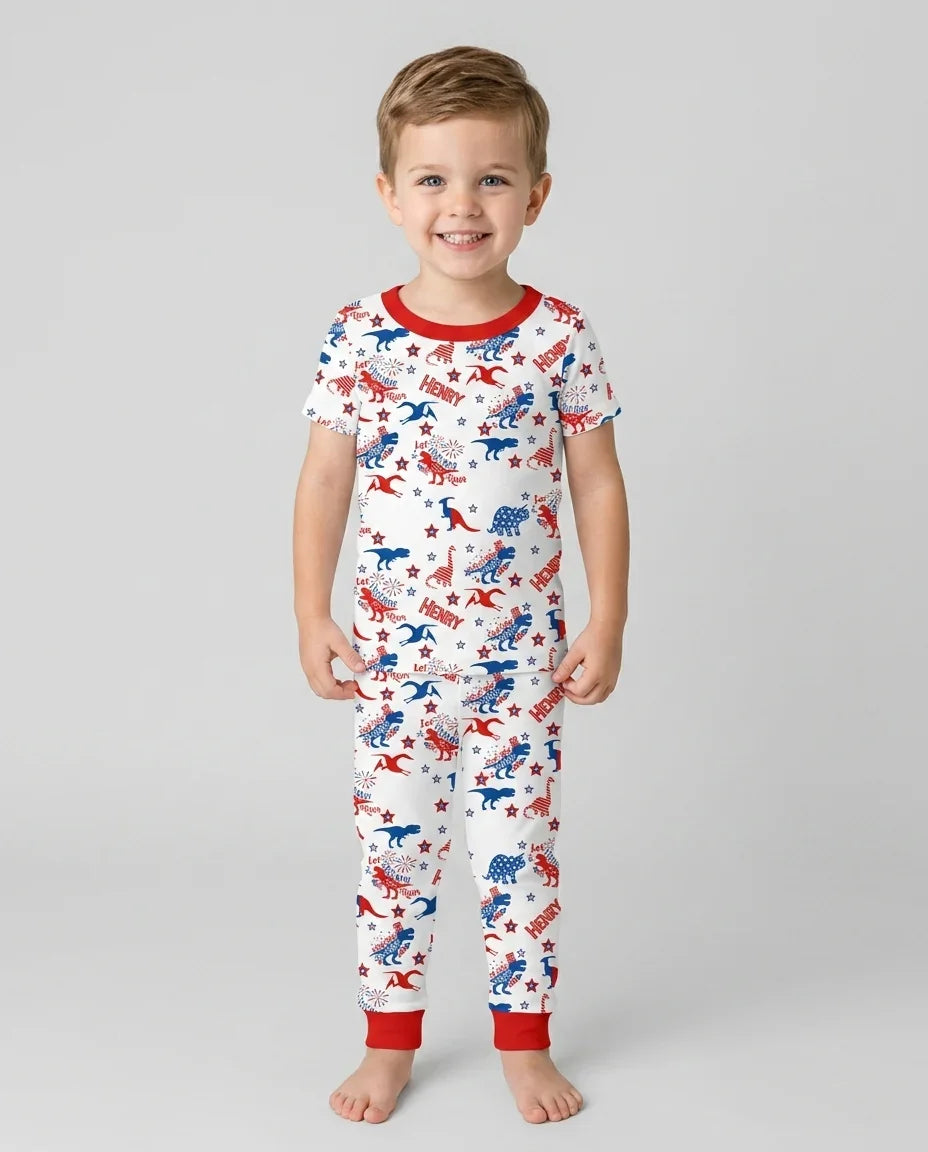 Zweiteiliges, kurzärmliges Pyjama-Set mit Marienkäfern