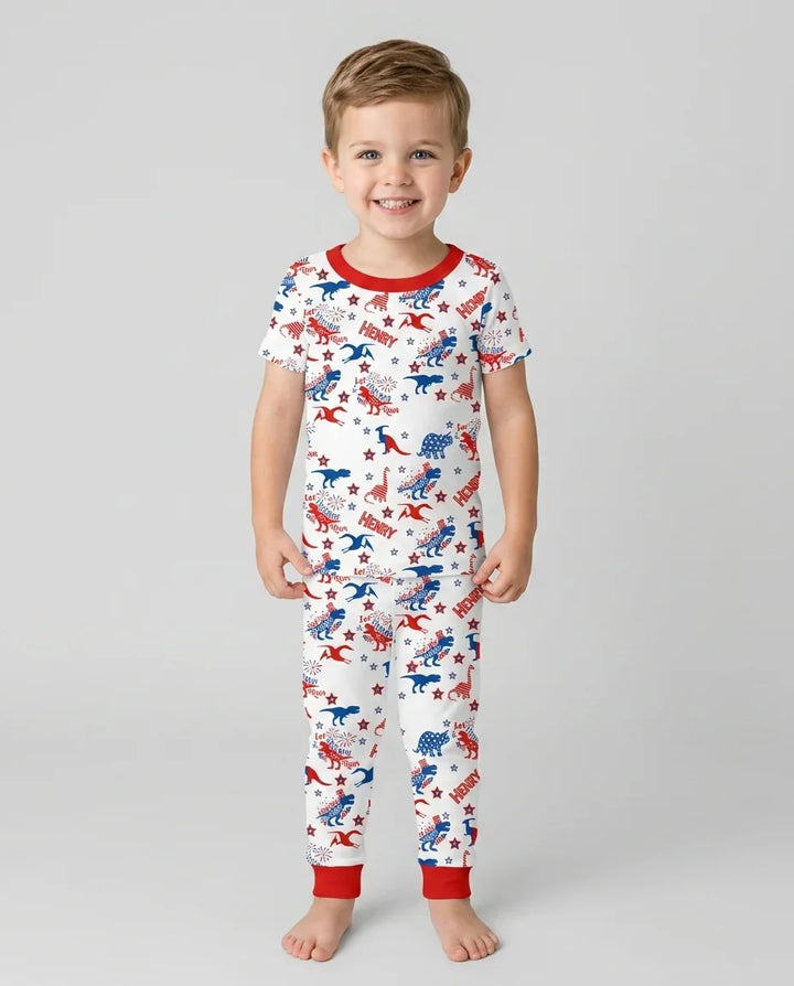 Zweiteiliges, kurzärmliges Pyjama-Set mit Marienkäfern