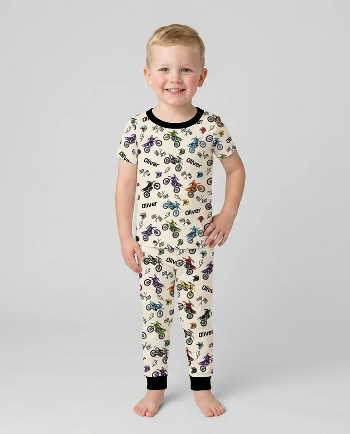 Zweiteiliges, kurzärmliges Pyjama-Set mit Marienkäfern
