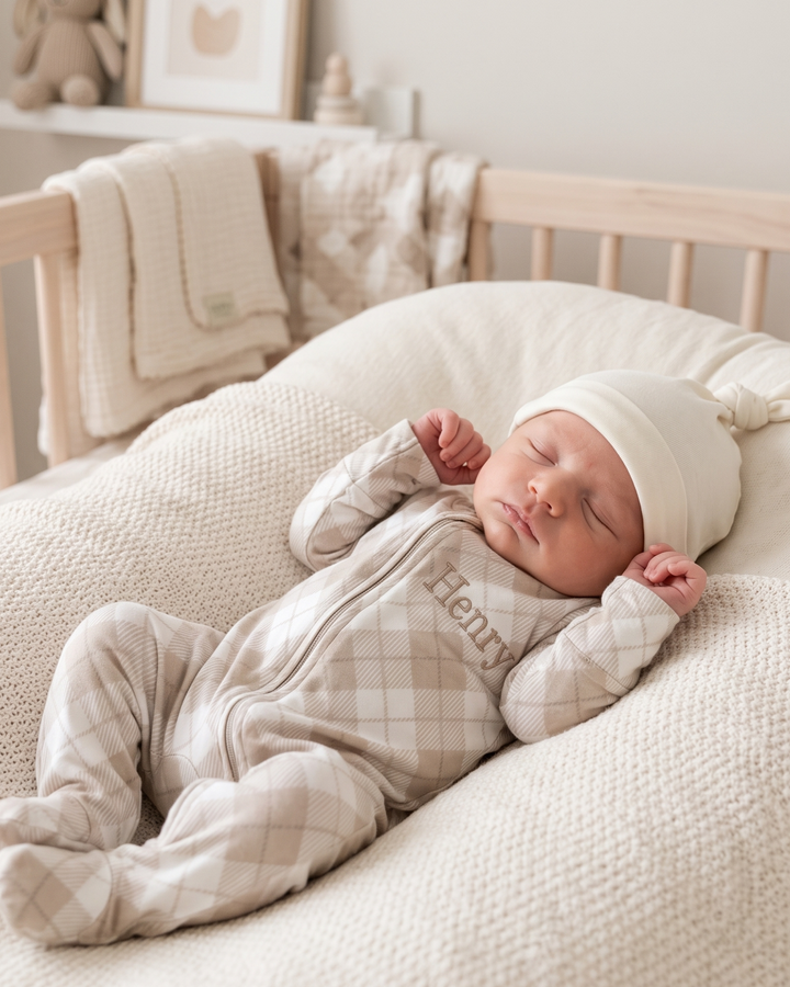 Gerippte Babykleidung mit individuellem Foto - Weich &amp; Skizzenhaft