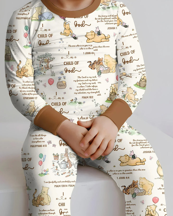 Zweiteiliges Langarm-Pyjama-Set mit Sommerfrüchten