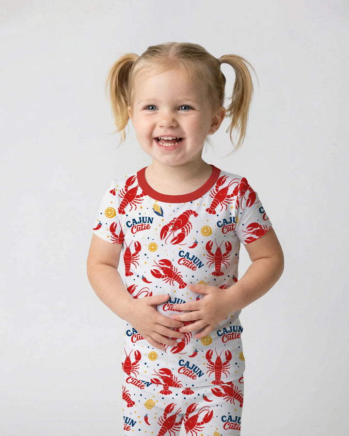 Zweiteiliges, kurzärmliges Pyjama-Set mit Marienkäfern