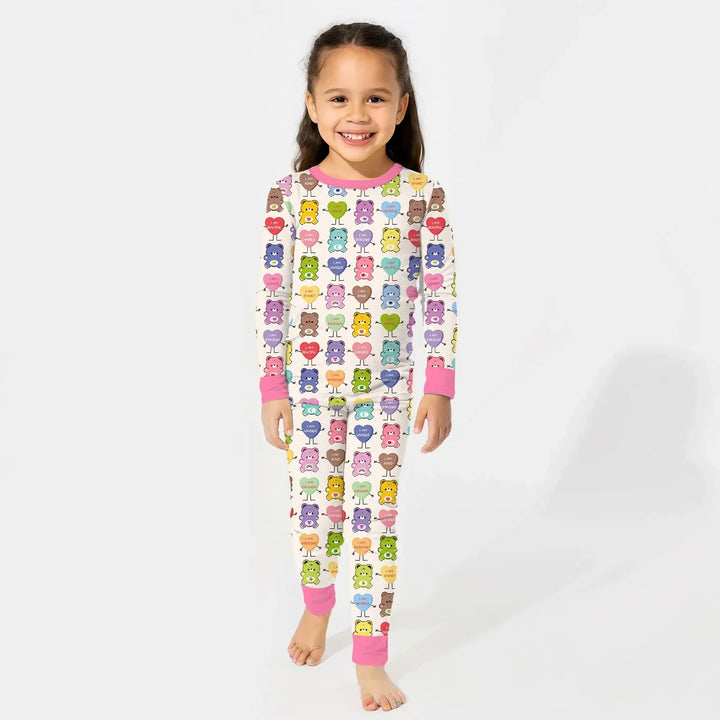 Zweiteiliges Langarm-Pyjama-Set mit Sommerfrüchten