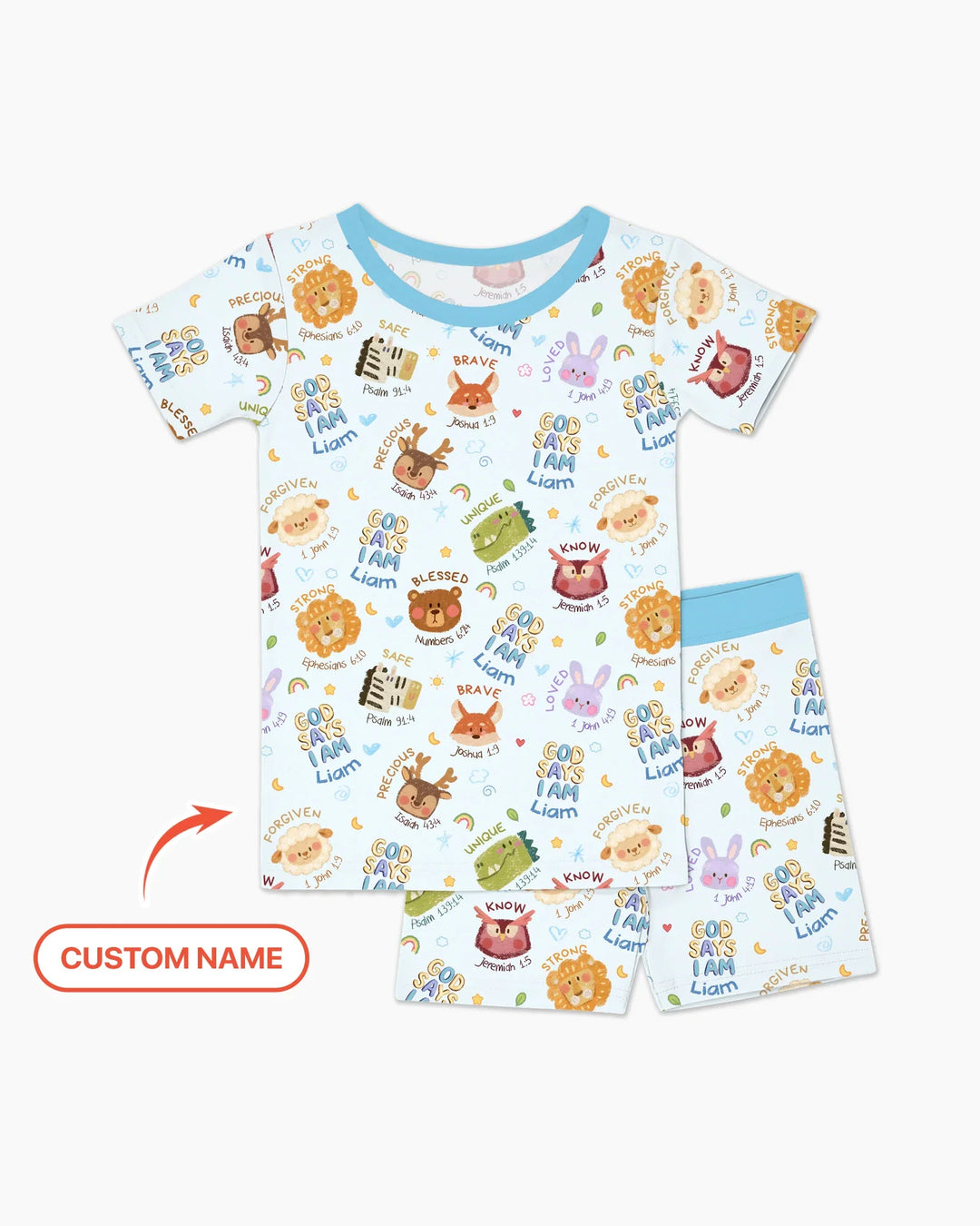 Zweiteiliges Pyjama-Set mit kurzen Ärmeln und Shorts im Sommer-Design