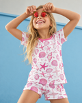Coastal Charm Family Matching Bamboo Two Piece Short Sleeve Shorts Pajama Set