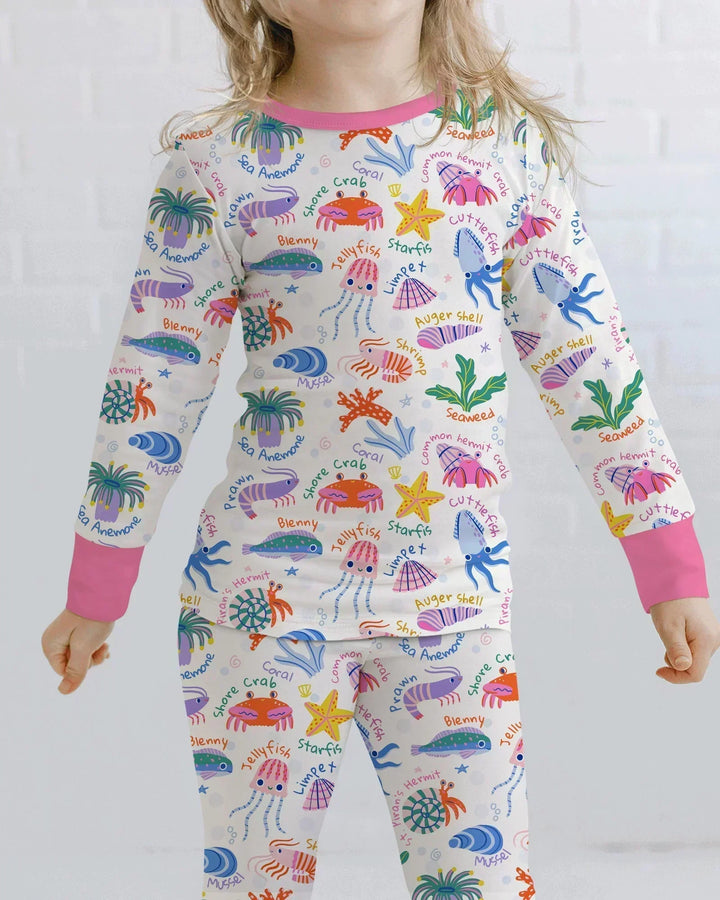 Tide Pool Pals Bamboo Two Piece Long Sleeve Pajama Set